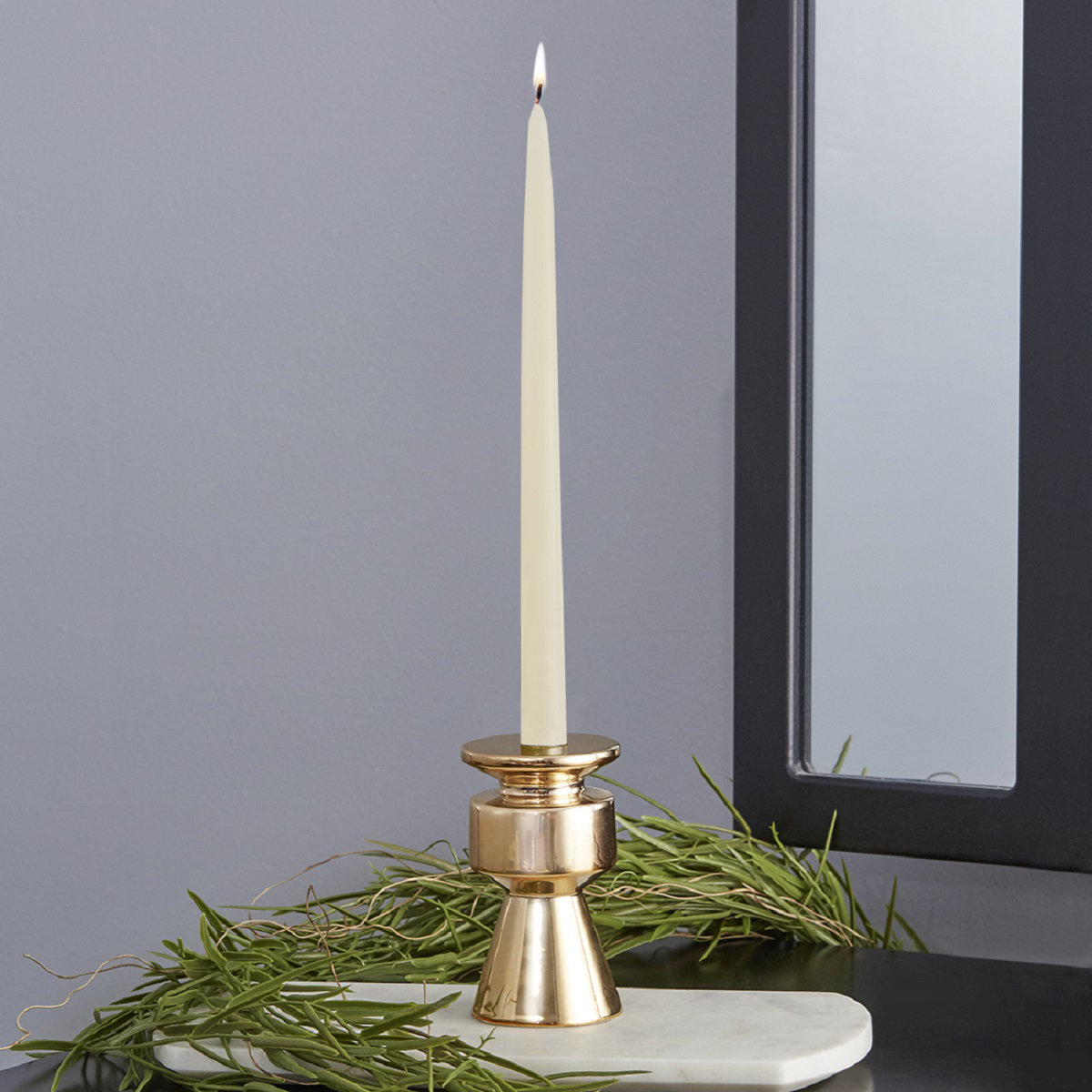 Unscented Taper Candle Set, 12" H x 0.88" W x 0.88" D, Ivory