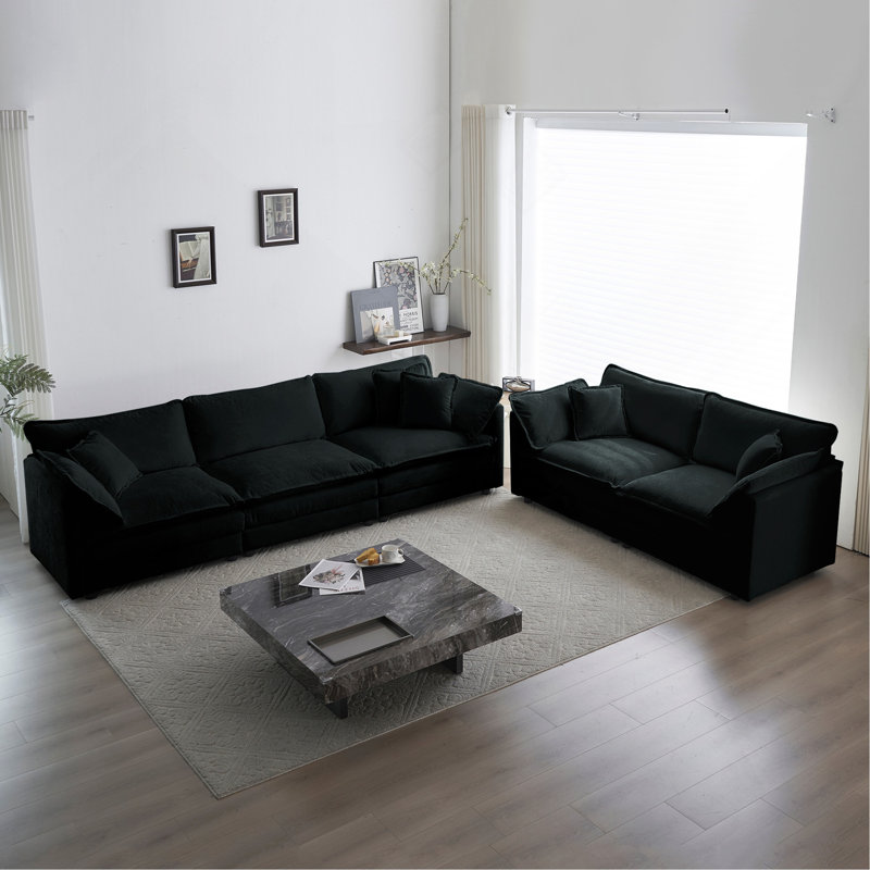 Ensemble de 2 canapés en chenille