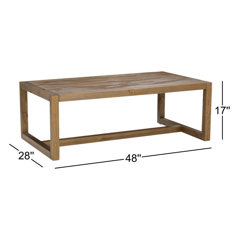 Fenmore Solid Wood Coffee Table, Honey Brown
