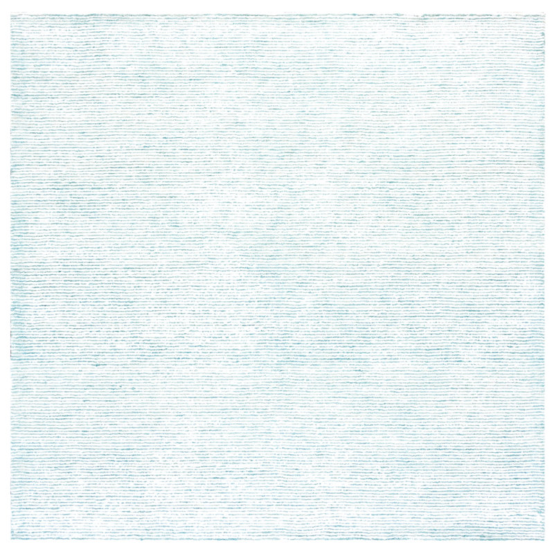 Soho 178 Hand Tufted Viscose/Wool No Pattern Rug in Turquoise/Ivory, Square 6'