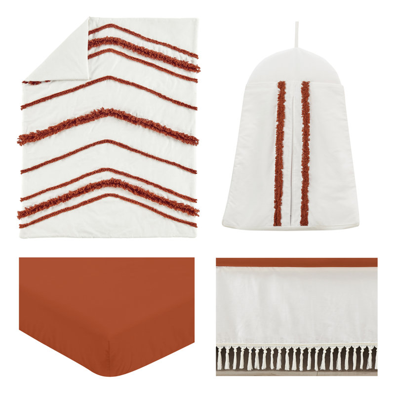 Ensemble de literie pour lit de bébé 4 pièces Boho