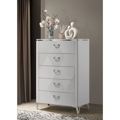 Commode contemporaine l 35,4 ", blanc