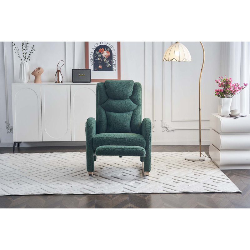 Chaise berçante en coton et lin, Vert 1