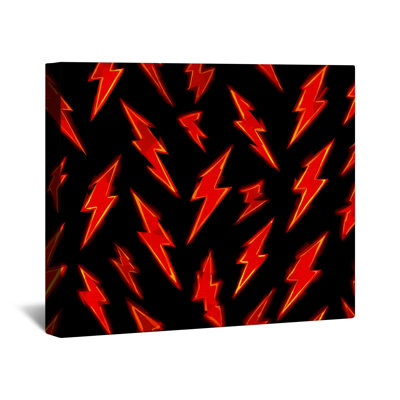 Red Lightning Bolts Canvas Gallery Wrap in Many Sizes