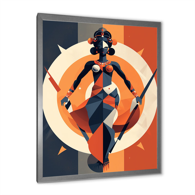 «Kali Tantric Hindu Goddess», illustration rétro - impression, H 32 po x l 16 po x P 1 po, Cadre simple argenté