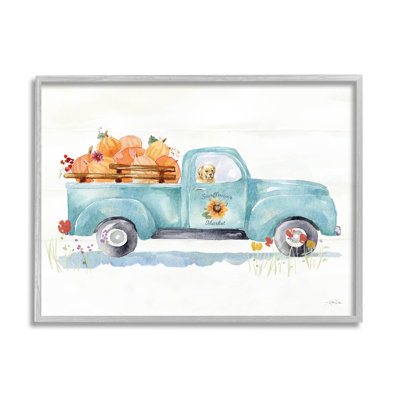 «Sunflower Market Pumpkin Truck» par Katrina Pete - peinture sur toile