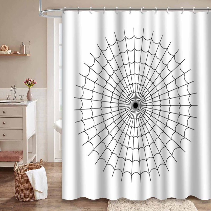 Rideau de douche noir avec 12 crochets, L 72 po x l 84 po