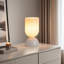 9'' Modern White Glass Accent Table Lamp with Dimmer, cULus Certified for Bedroom Nightstands, Living Room Side Tables, Home Offices Desks or Contemporary Decor-381122352