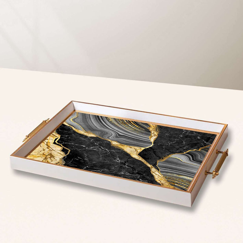 Elegant Glass Serving Tray, 19.7 x 11.4 x 1.4 inches | 100% High-Quality Glass | Perfect for Entertaining & Serving | Stylish and Functional Design for Home & Parties | Durable and Easy to Clean