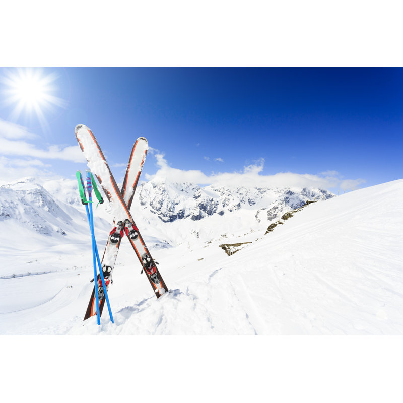 Skiing Winter Time - Wrapped Canvas Print, 61cm H x 91cm W