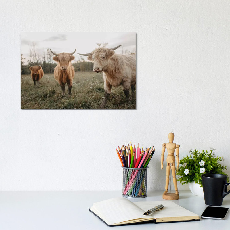 Cows In The Field At Sunrise by Chelsea Victoria - Wrapped Canvas Gallery-Wrapped Canvas Giclée, 20.32 cm H x 30.48 cm W