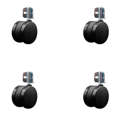 2-3/8 Inch Nylon Twin Wheel Casters with Corner Mounting Bracket – Set of 4 SCC