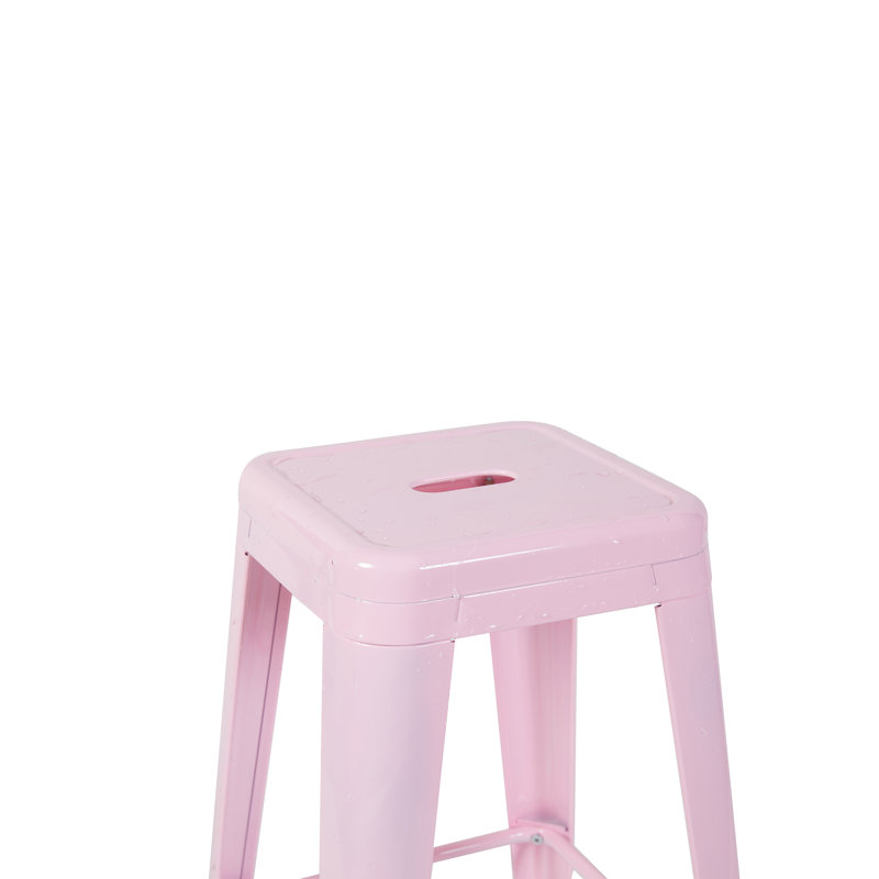  30 tabourets de comptoir en métal industriels 30 po, ensemble de 4 tabourets de bar empilables intérieur / extérieur, rose