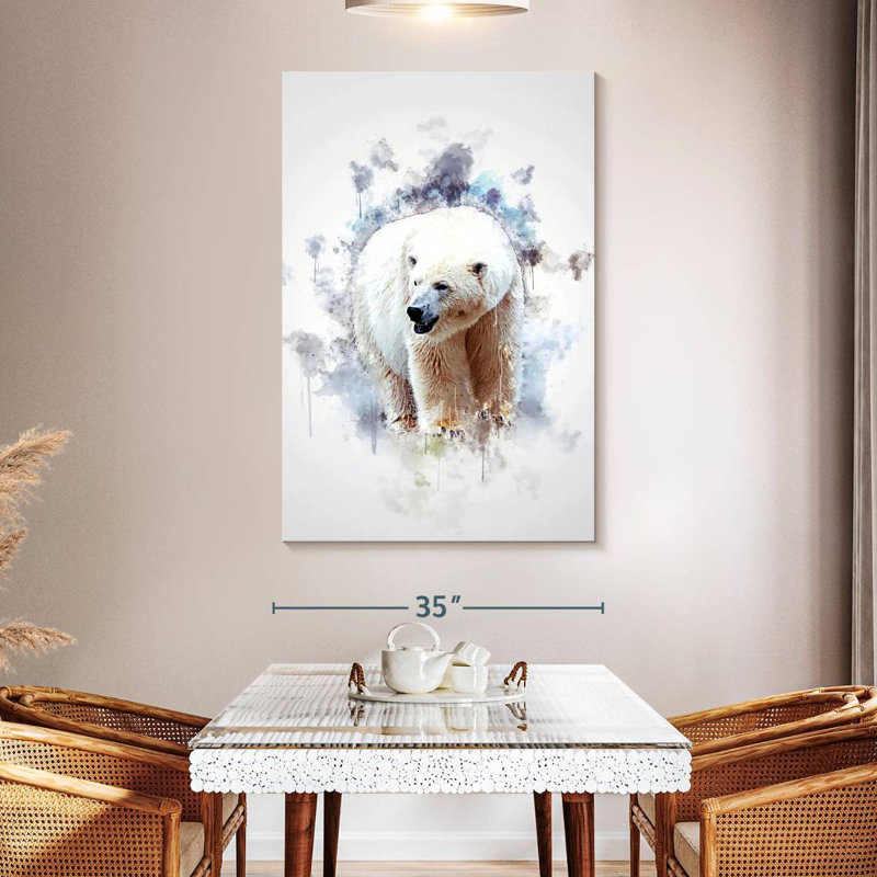 Ours polaire de couleur Brampt, H 51 po x l 34 po