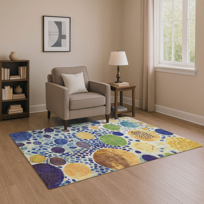 Tapis géométrique de qualité supérieure lavable à la machine Farolt AMF1895 / AMF1895NA, Rectangle 9 pi x 12 pi