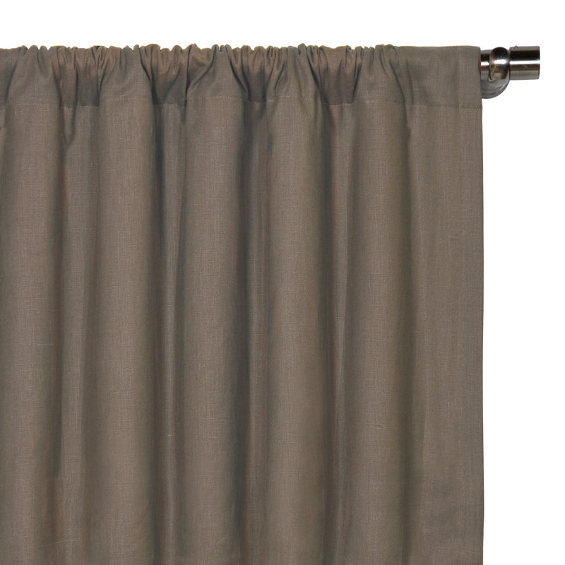 Breeze Pure Linen 100% Linen Room Darkening Curtain Single Panel, 48" W x 108" L, Clay