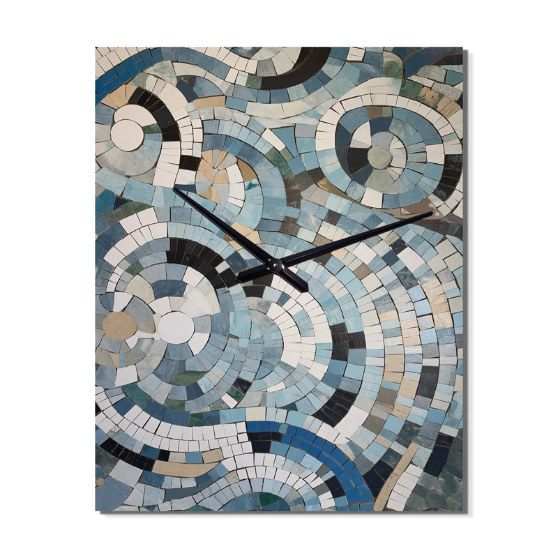Janellen - Horloges murales mosaïques Boho, H 32 po x l 16 po x P 1 po