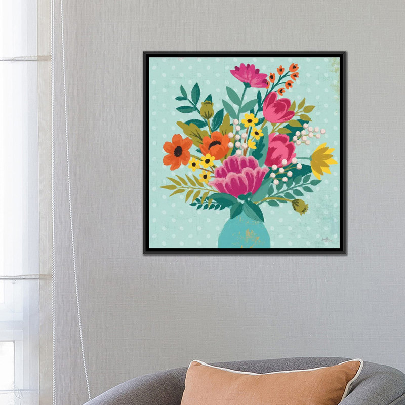 Romantiques luxe xiv - reproduction sur toile, H 18 po x l 18 po x P 1,5 po, Toile encadrée noire, Pas de tapis