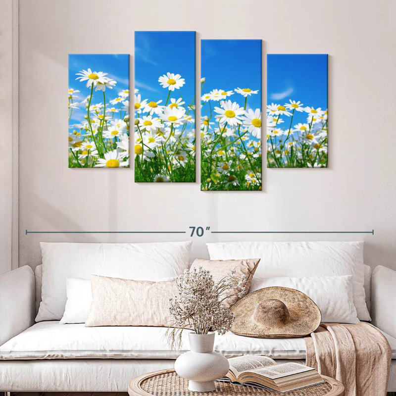 Harnek pré de marguerites blanches, H 32 po x l 52 po