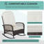 Chaise berçante d'extérieur inclinable en osier de rotin avec coussin moelleux pour le jardin-59032256