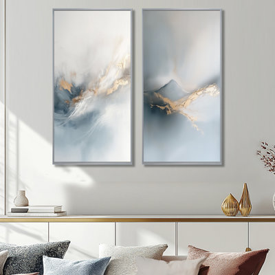 «Watercolor Mountain», ensemble d'art sur toile, paysage abstrait