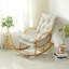 Chaise berçante moderne en bois massif rembourré-106437421
