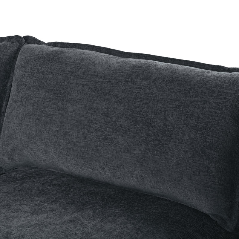 Modern Large U-Shape Sectional Sofa, Gray Polyester