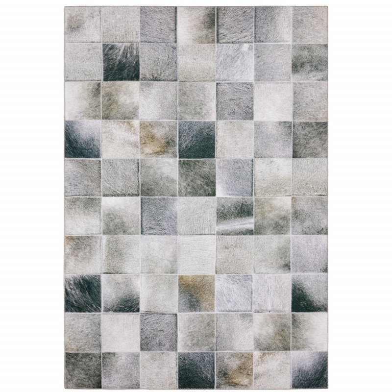 Tapis gris / gris anthracite Kesan, Rectangle 8 pi 9 po x 12 pi
