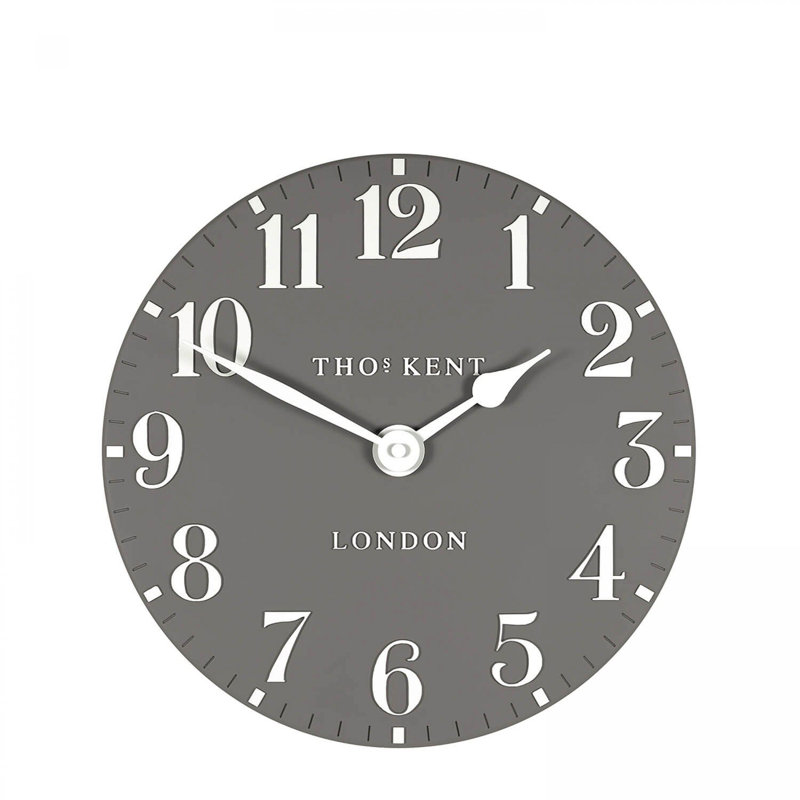 Arabic Metal Wall Clock, Medium, Dark Grey