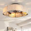 Ventilateur de plafond avec abat-jour en tissu avec télécommande-878439427