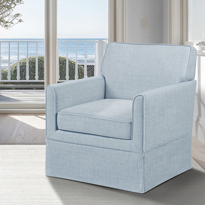 Fauteuil d'appoint bleu avec housse amovible, style classique à accoudoirs droits, idéal pour le salon, la chambre ou un coin lecture. Pieds en bois massif, structure en contreplaqué, coussin en mousse haute densité, assise amovible, montage sans outil.