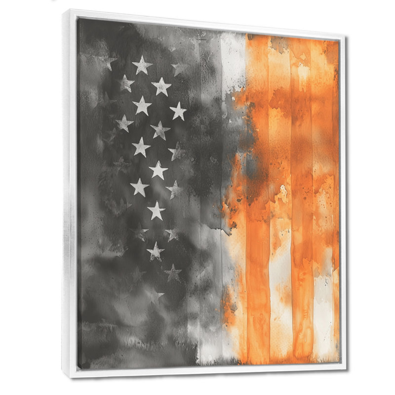 «Dunaville American Flag Patriot Memories II», art mural grand drapeau, H 20 po x l 12 po, Blanc