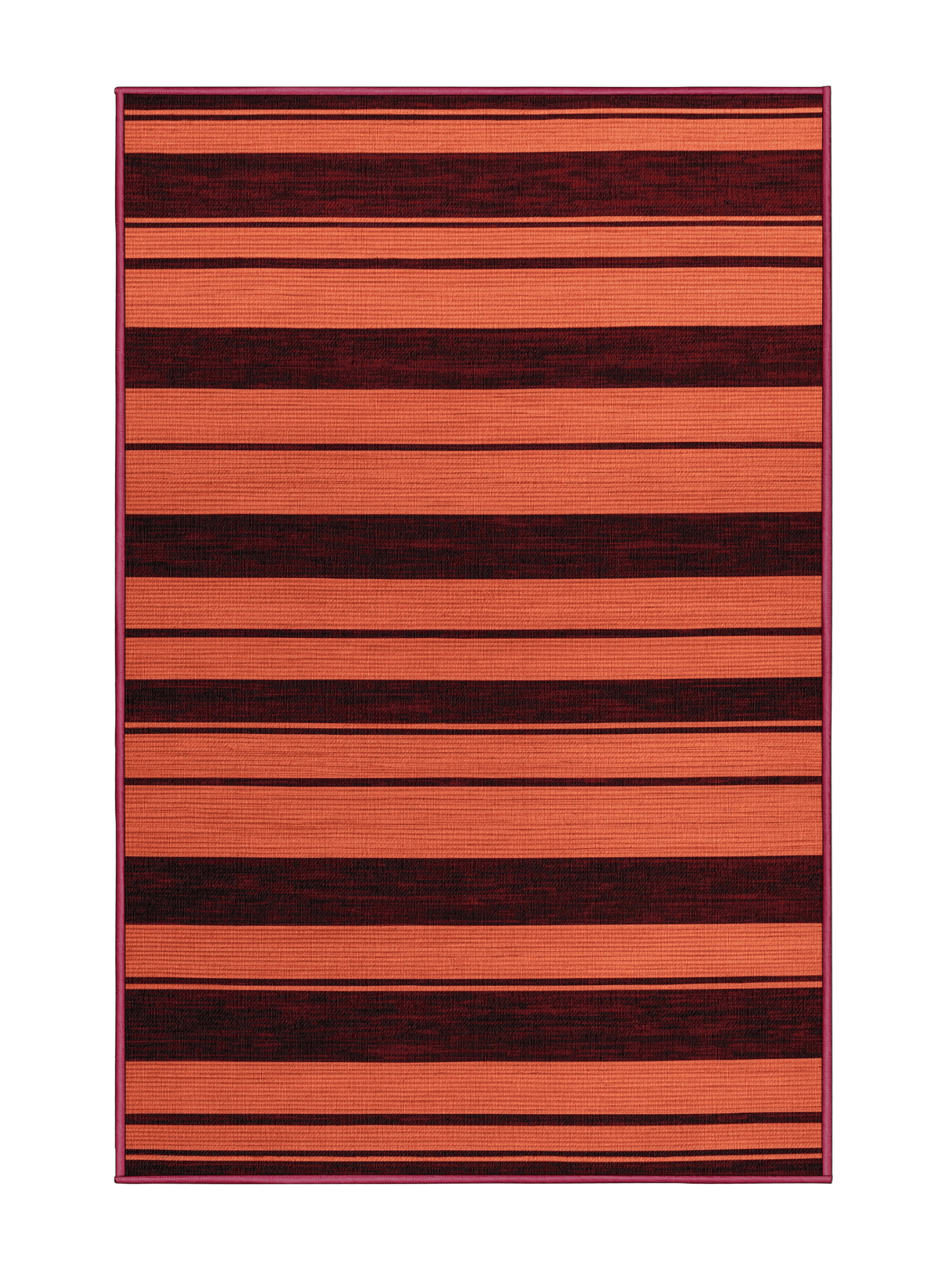 Horizontal Shape Rug Hokku Designs Machine Washable Horizontal Stripes Brown Area Rug | Wayfair