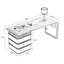 Bureau rectangulaire à 3 tiroirs en bois massif et manufacturé brun et noir-1852715936-1852715939-1852715926
