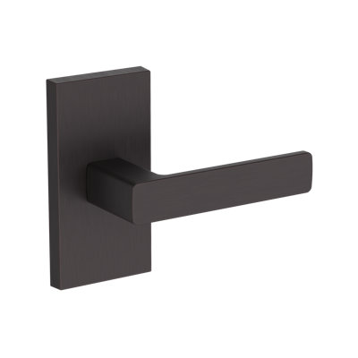 Sharpe Half Dummy Lever with Contemporary 5in Rose in Satin Nickel