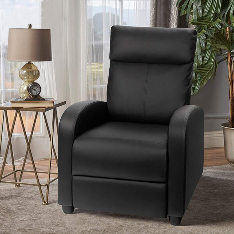 Faux Leather Massage Chair Home Theater Seat with Massage Function, Black