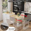 Îlot de cuisine 82,7 pouces avec table de salle à manger extensible pour 4 à 6 personnes