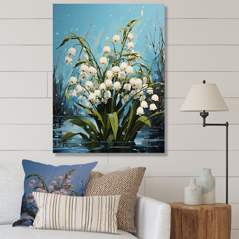 «Green Snowdrops», art mural sur toile, H 40 po x l 30 po, Toile tendue