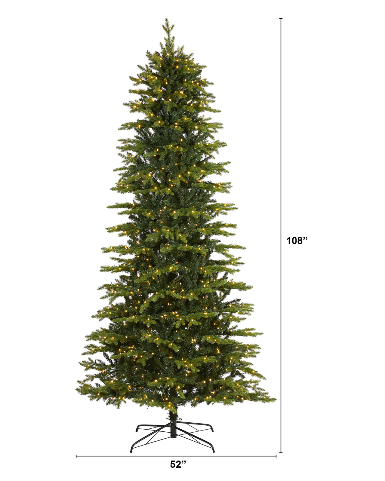 Lighted Artificial Christmas Tree, 9' H