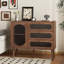 Armoire décorative avec 3 tiroirs et porte, armoire de rangement en bois avec tablettes, buffet de salon, vestibule