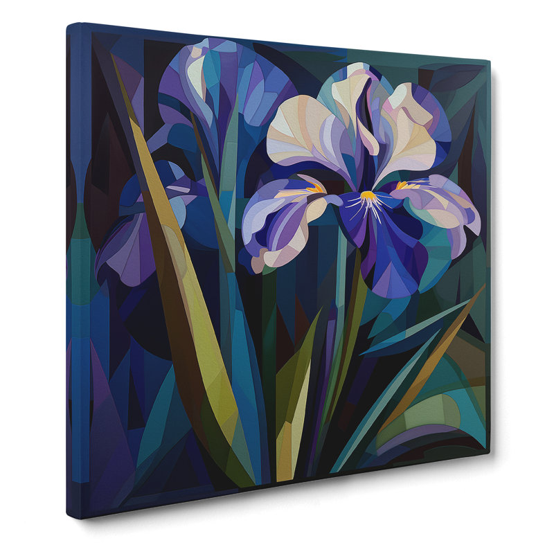 Iris Flower Constructivism - Wrapped Canvas, 35cm H x 35cm W x 3cm D