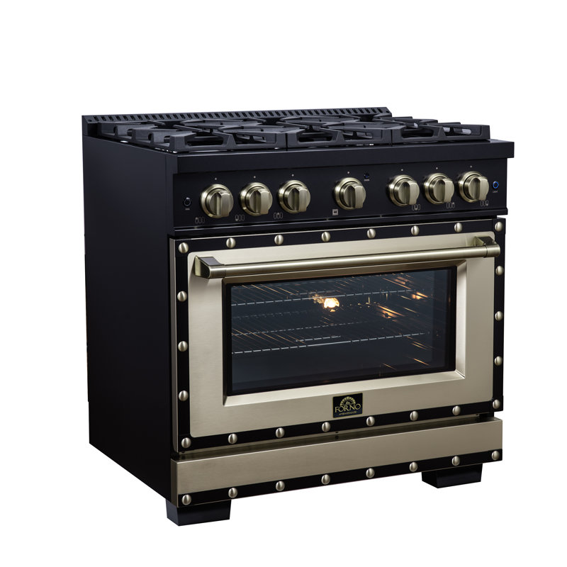 Cuisinière à carburant double 36 po Valente, Noir