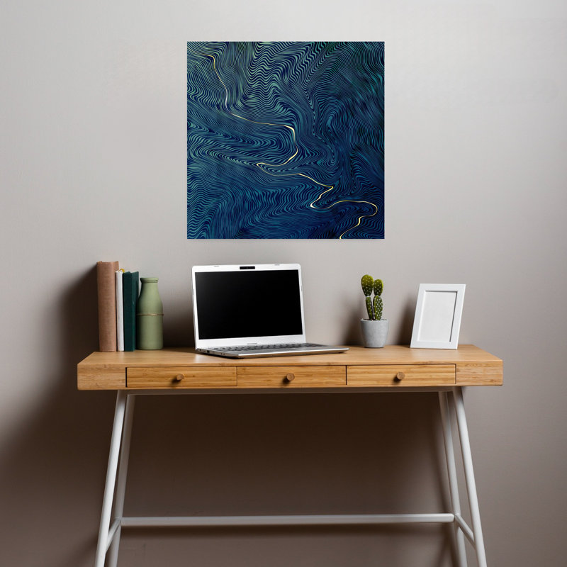 Art contemporain, paysage contemporain, abstrait, élégant et moderne, H 18 po x l 18 po