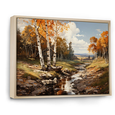 «Birch Woods Sunlit Grove II», reproduction sur toile