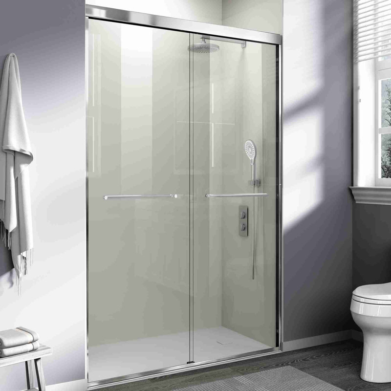 72''H Double Sliding Shower Door, Chrome