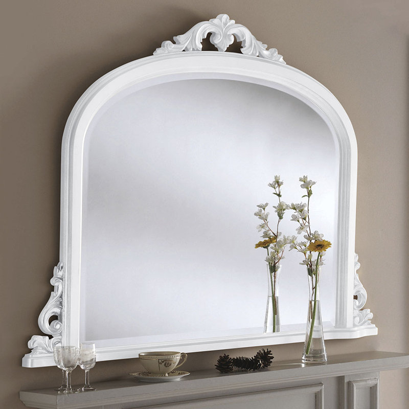 Duda Wood Wall Mirror, 91cm H x 122cm W, White