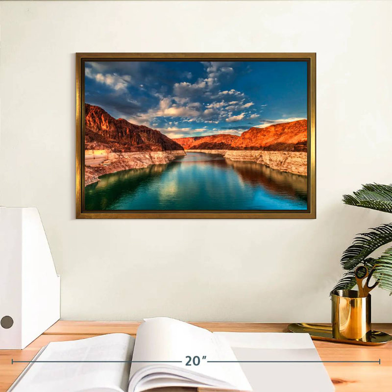 Hoover Dam, Lakeside Mountain, Cadre flottant doré, 13 po x 9 po