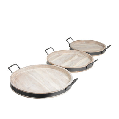 Ensemble de plateaux gigognes en bois Ellarose