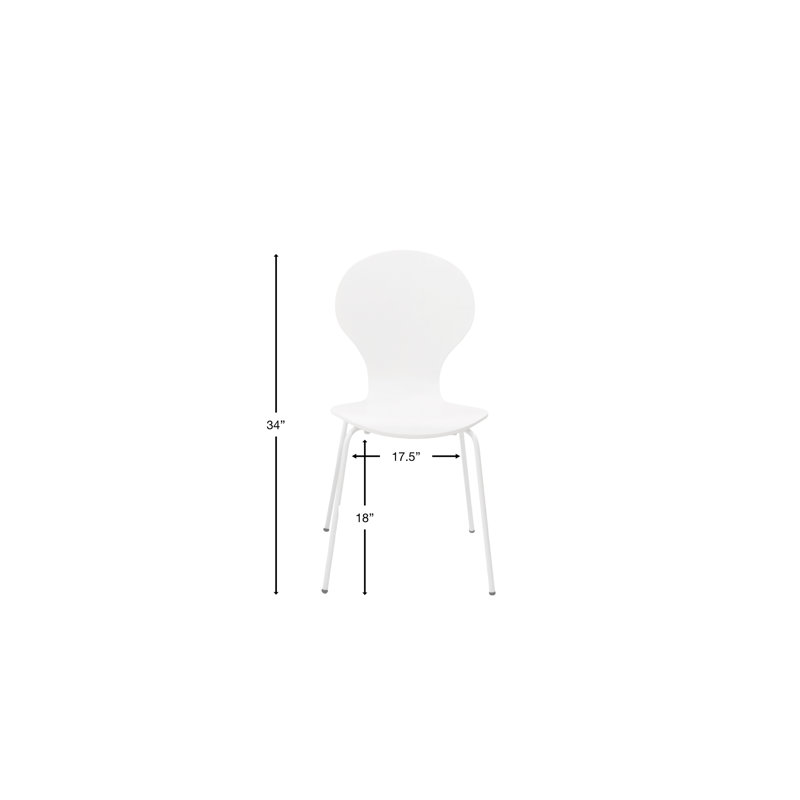 Kassius Set Of 4 Dining Chairs With Chrome Legs, White, White