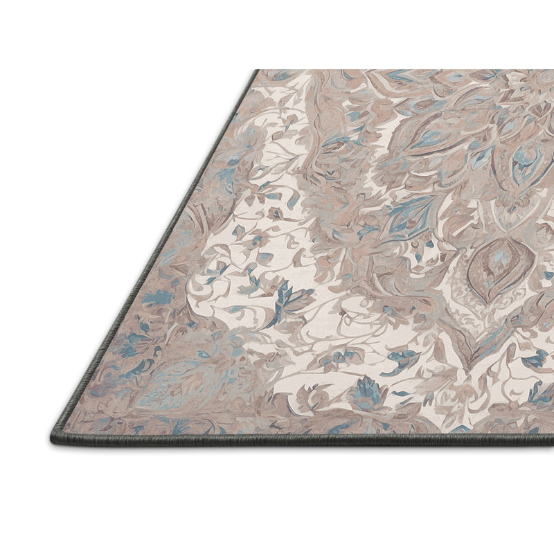 Tapis gris soyeux et moelleux, Carré 4 pi
